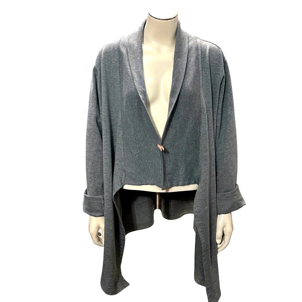 CCC Trendy Chic Gray Open Front High Low Hem Design Cardigan Size Large